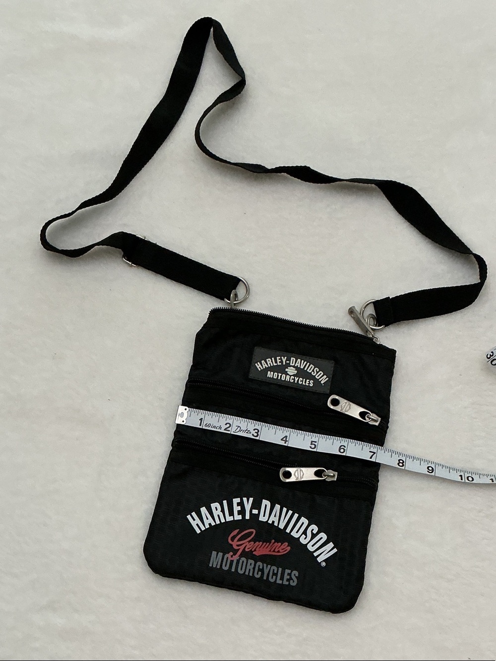 Harley-Davidson Black Crossbody Pouch with White & Red Logo - Picture 2 of 8